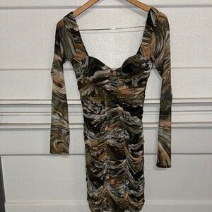 Elegant Swirl Patterned Dress